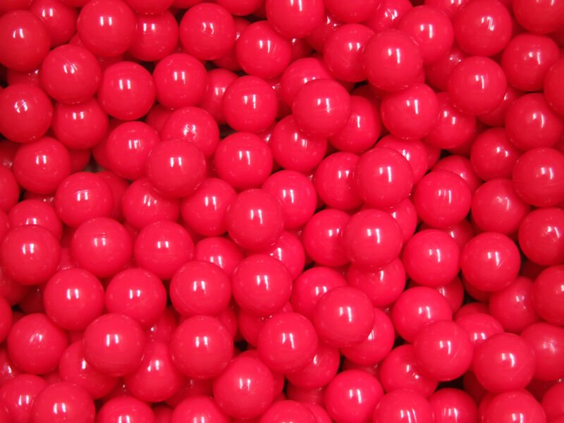 Close-up of hundreds of red paintballs